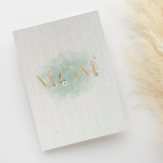 Gold Script Mom Card
