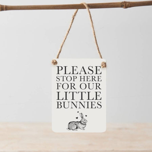 Easter, Please Stop Here Metal Hanging Sign
