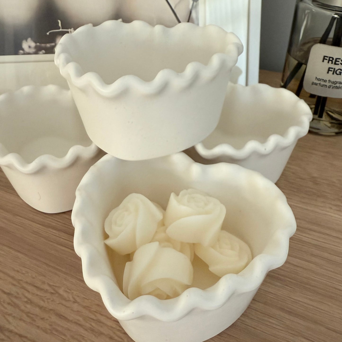 Handmade Ruffle Heart Trinket Bowl