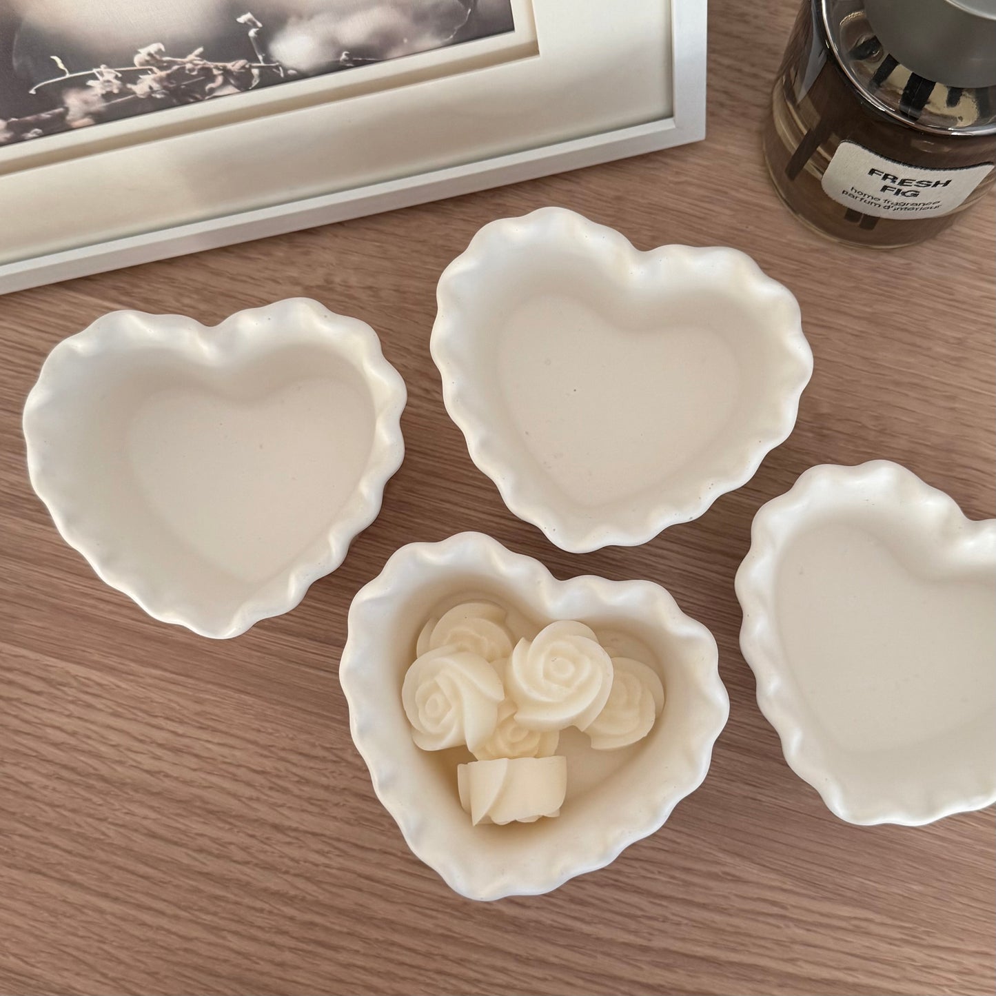 Handmade Ruffle Heart Trinket Bowl