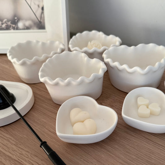 Handmade Ruffle Heart Trinket Bowl