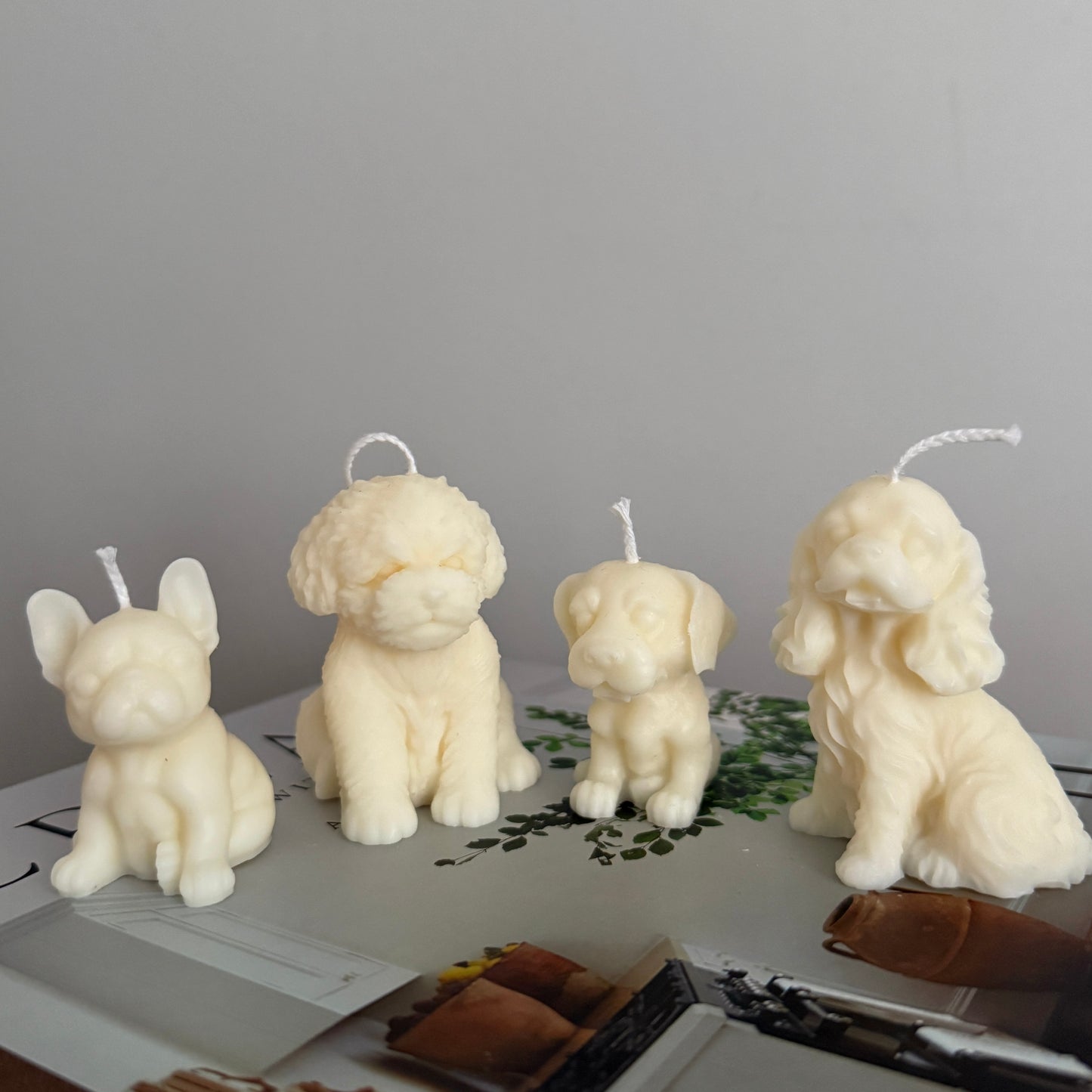 Small Cavalier Dog Decorative Candle
