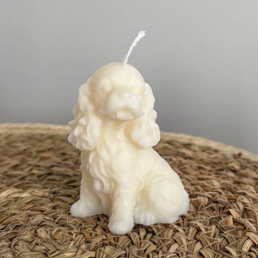 Small Cavalier Dog Decorative Candle