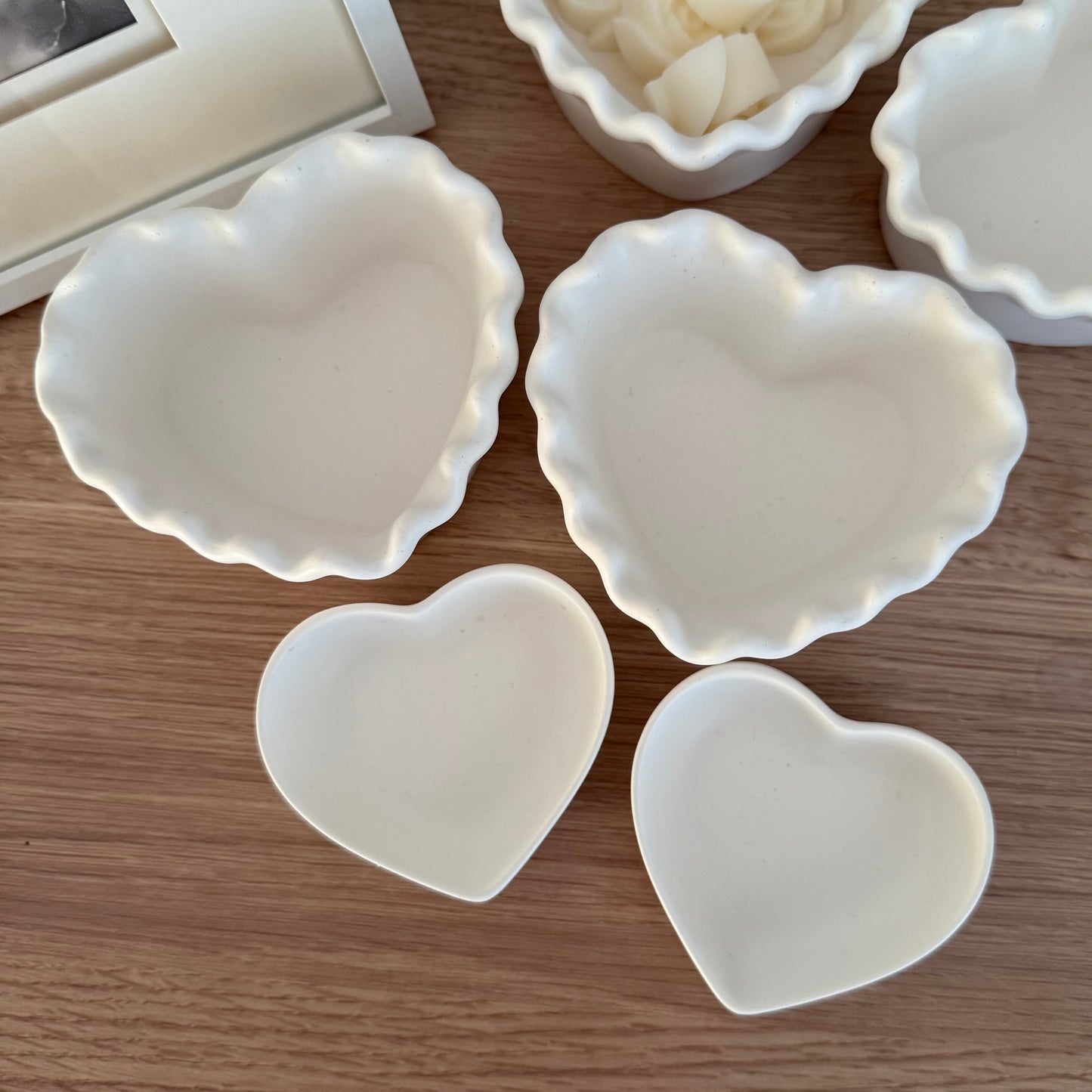 Handmade Ruffle Heart Trinket Bowl