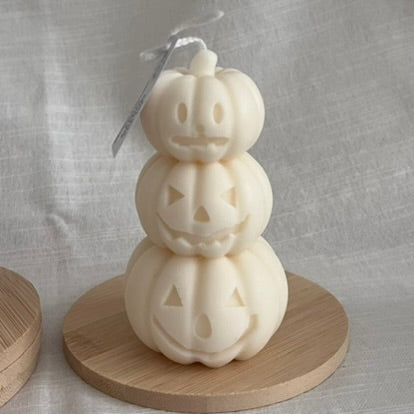 Stacked Pumpkins and Squash Candle Gift Set