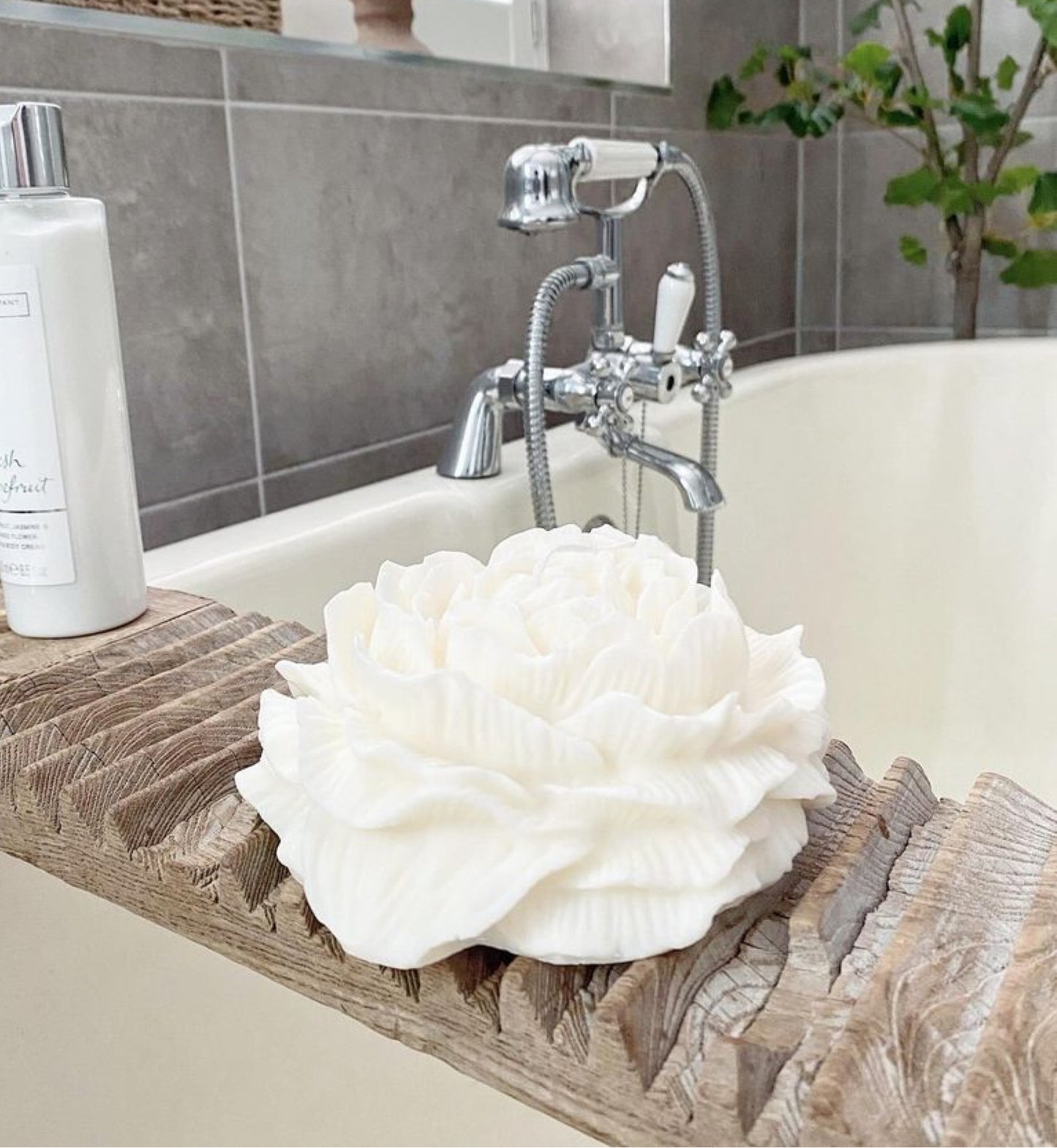 XL Peony Bloom Decorative Candle