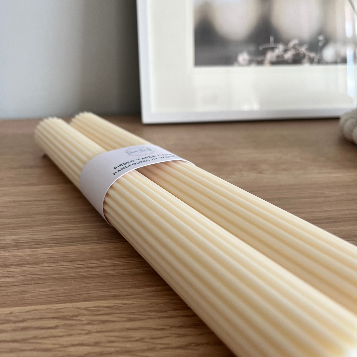 Ribbed Taper Candles x2