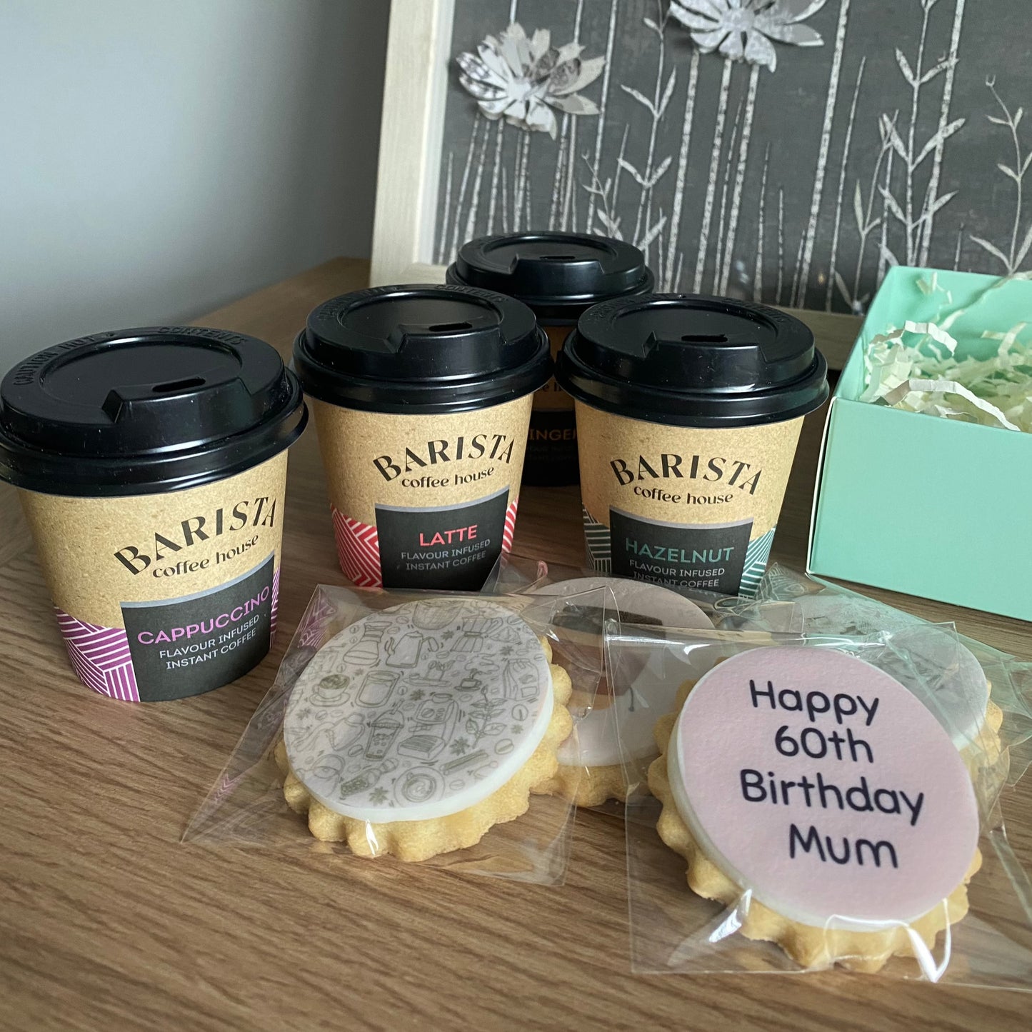 Coffee lover gift box, coffee and biscuits hamper gift