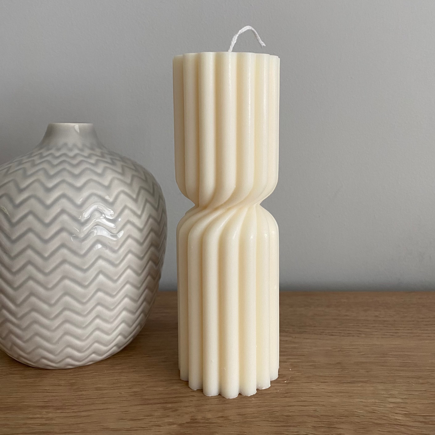 Ribbed Hourglass Twist Candle