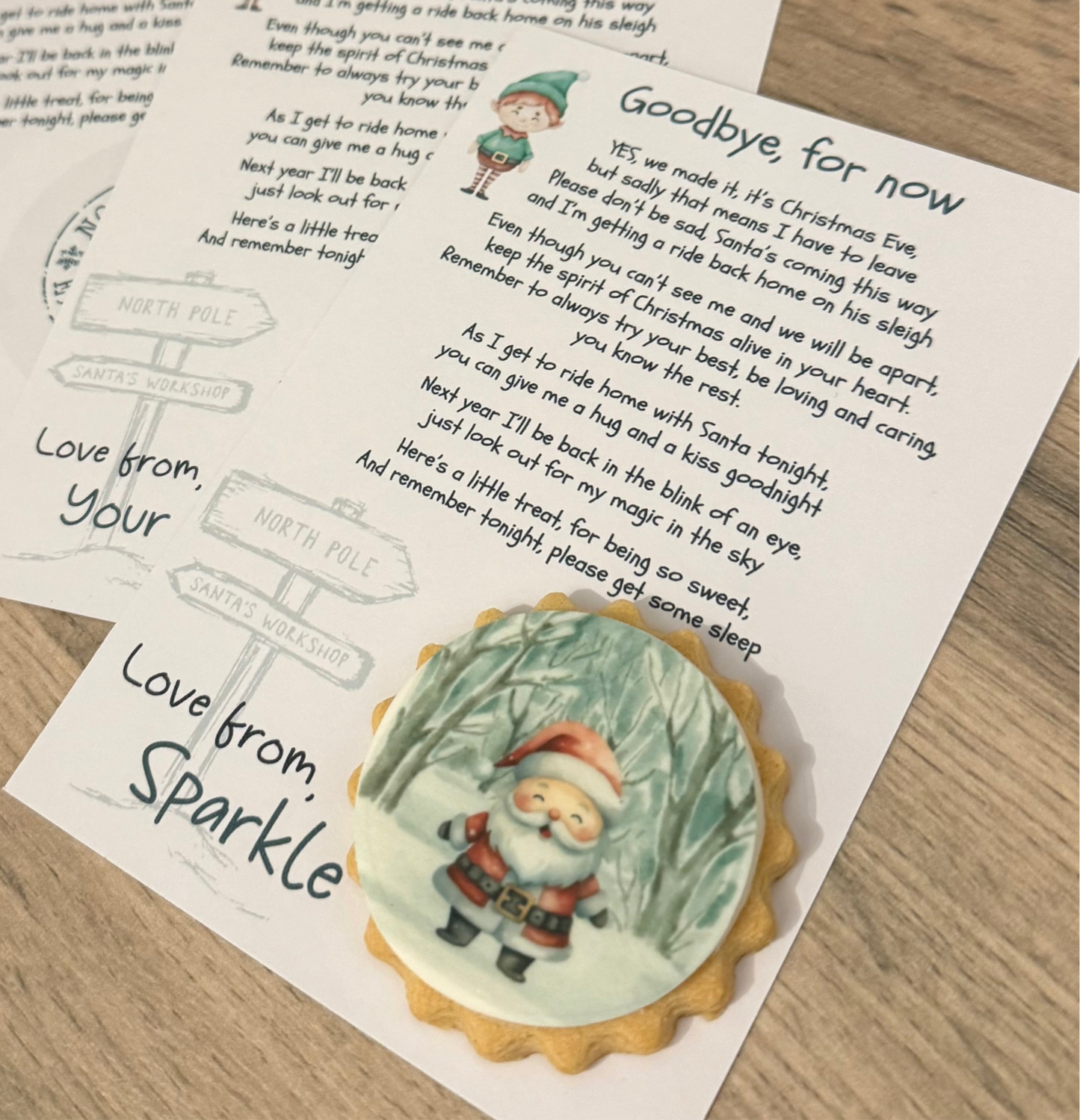 Personalised Elf Goodbye Letter & Biscuit