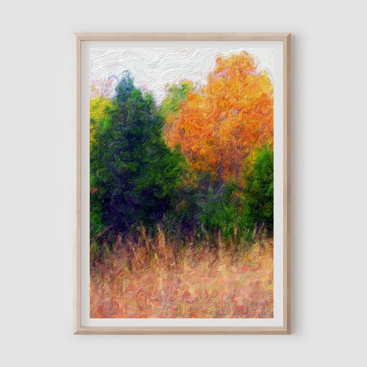 Autumn Colour Splash Painting Wall Print