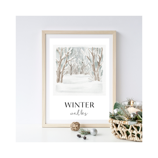 Winter Walks Christmas Wall Print