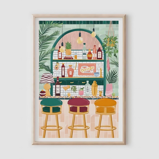 Retro Cocktail Bar Print