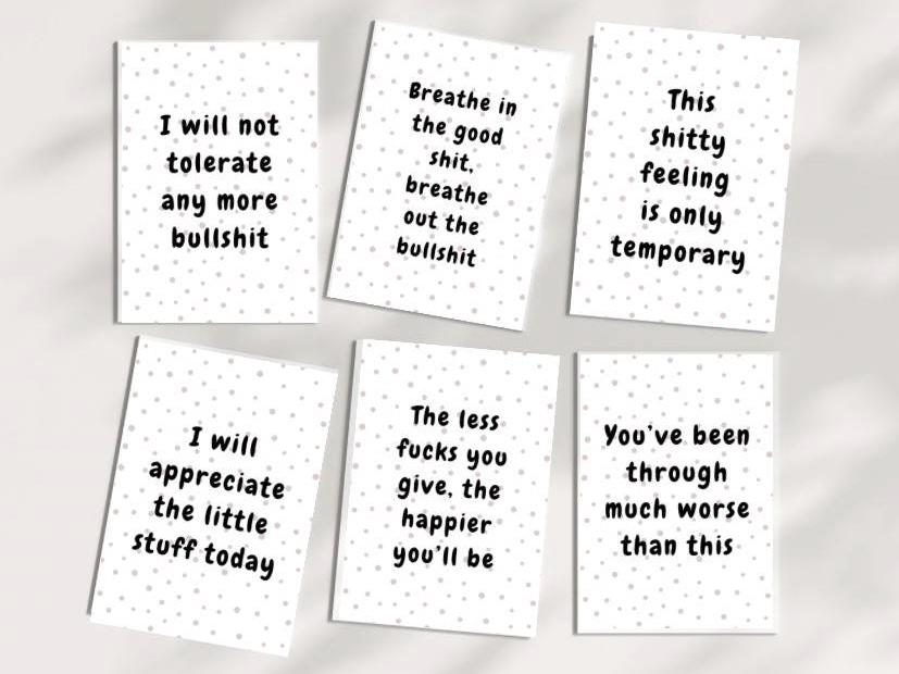 Sweary Affirmation Cards, Pack of 12