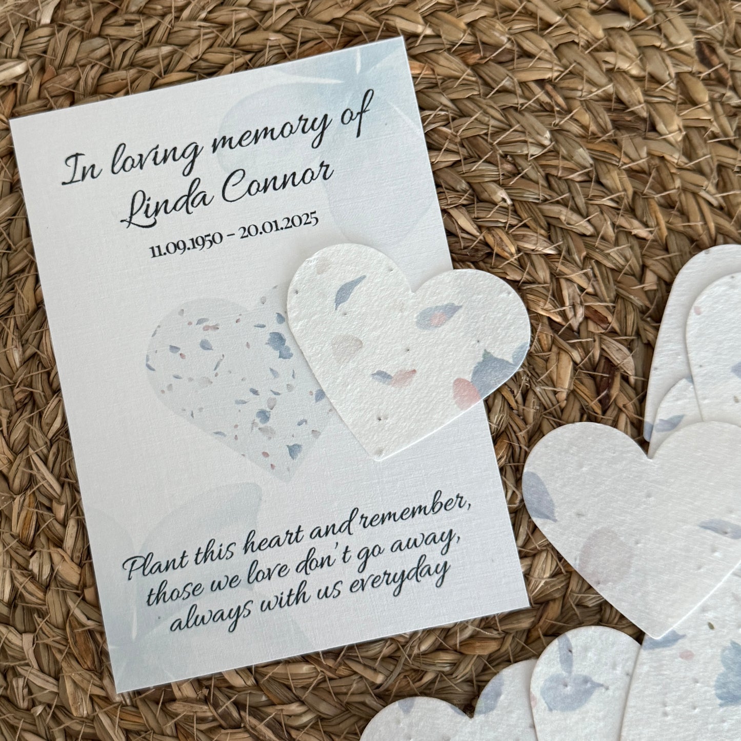 Memorial Plantable Seed Heart Card