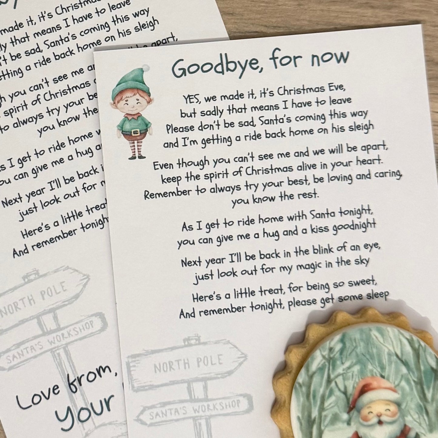 Personalised Elf Goodbye Letter & Biscuit