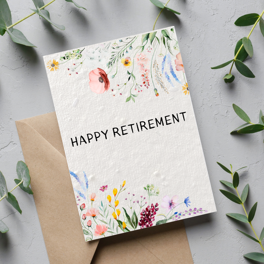 Floral Retirement Seeded Card