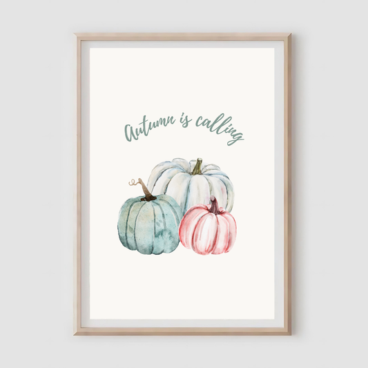 Autumn is Calling Pastel Pumpkin Print