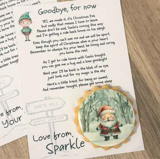 Personalised Elf Goodbye Letter & Biscuit