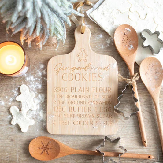 Christmas Gingerbread Cookies Bamboo Serving Board