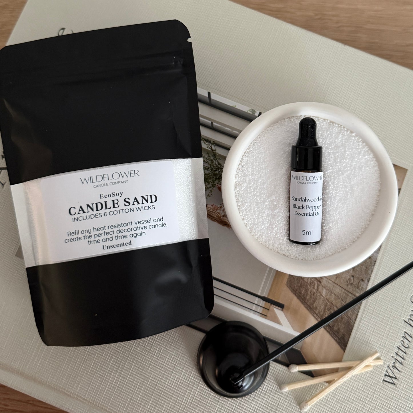 Eco Friendly Soy Candle Sand Refil Kit & FREE Signature Scent