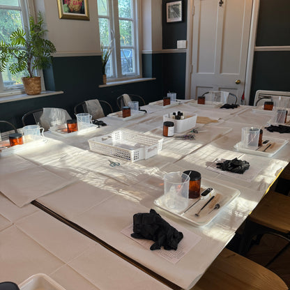 preparation setup for candle making