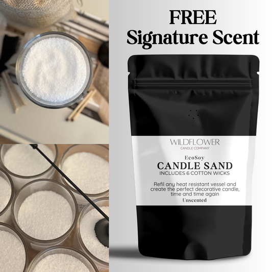 Eco Friendly Soy Candle Sand Refil Kit & FREE Signature Scent