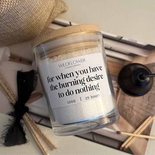 Burning Desire to do Nothing Candle Sand Jar