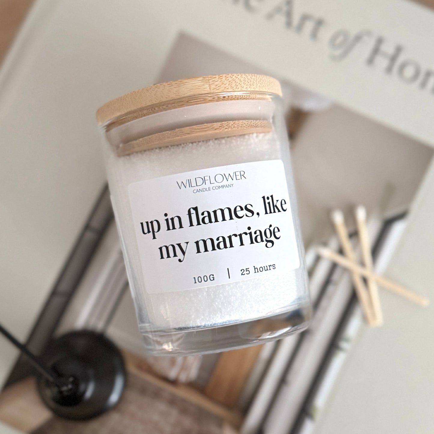 Up in Flames, Like my Marriage Candle Sand Jar