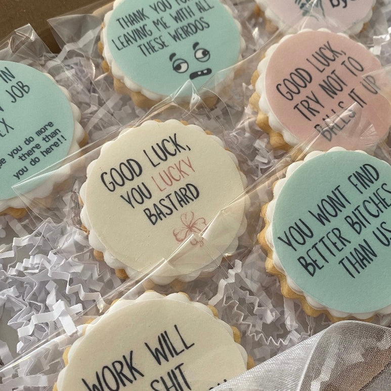 Sarcastic Good Luck New Job Biscuits