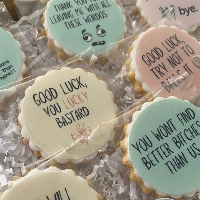 Sarcastic Good Luck New Job Biscuits