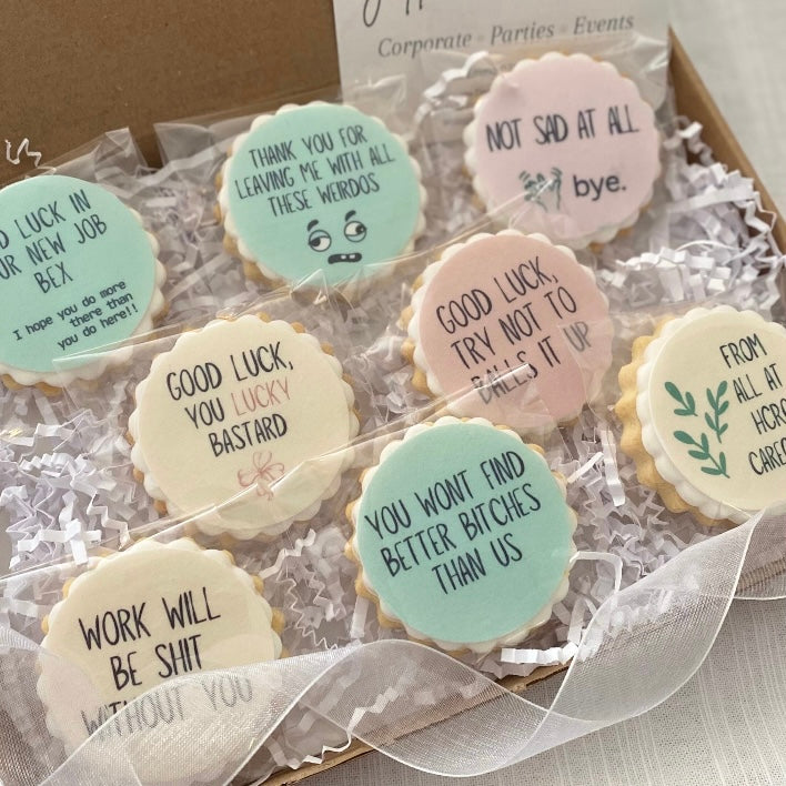 Sarcastic Good Luck New Job Biscuits