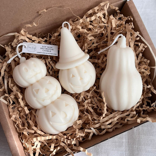 Stacked Pumpkins and Squash Candle Gift Set