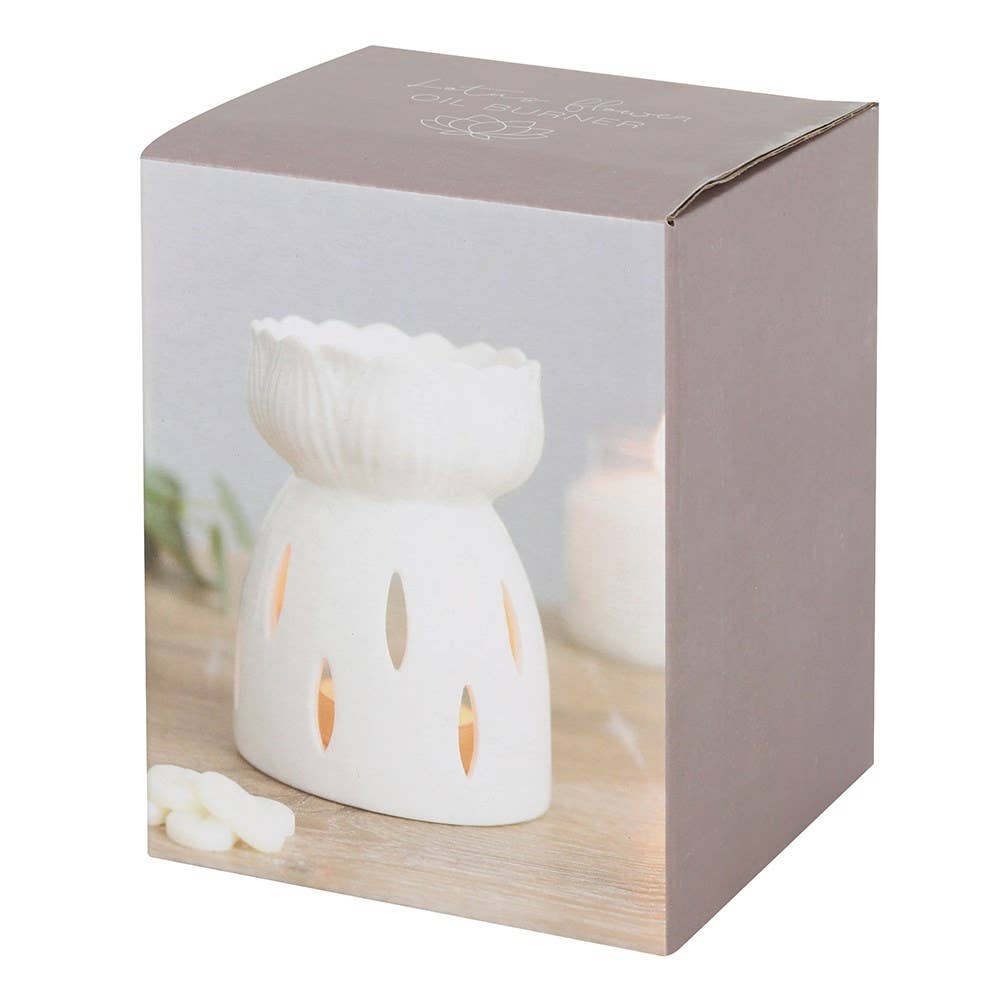 White Gloss Lotus Flower Wax Warmer
