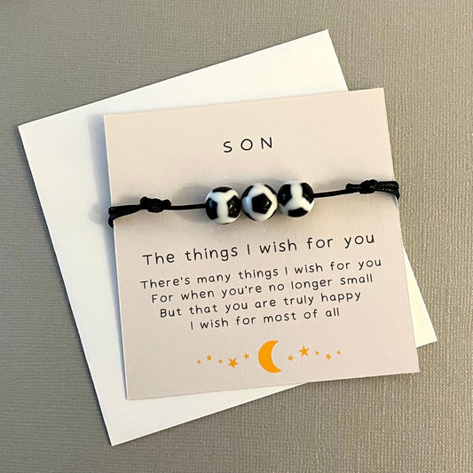 Son Football Bracelet and Poem Card