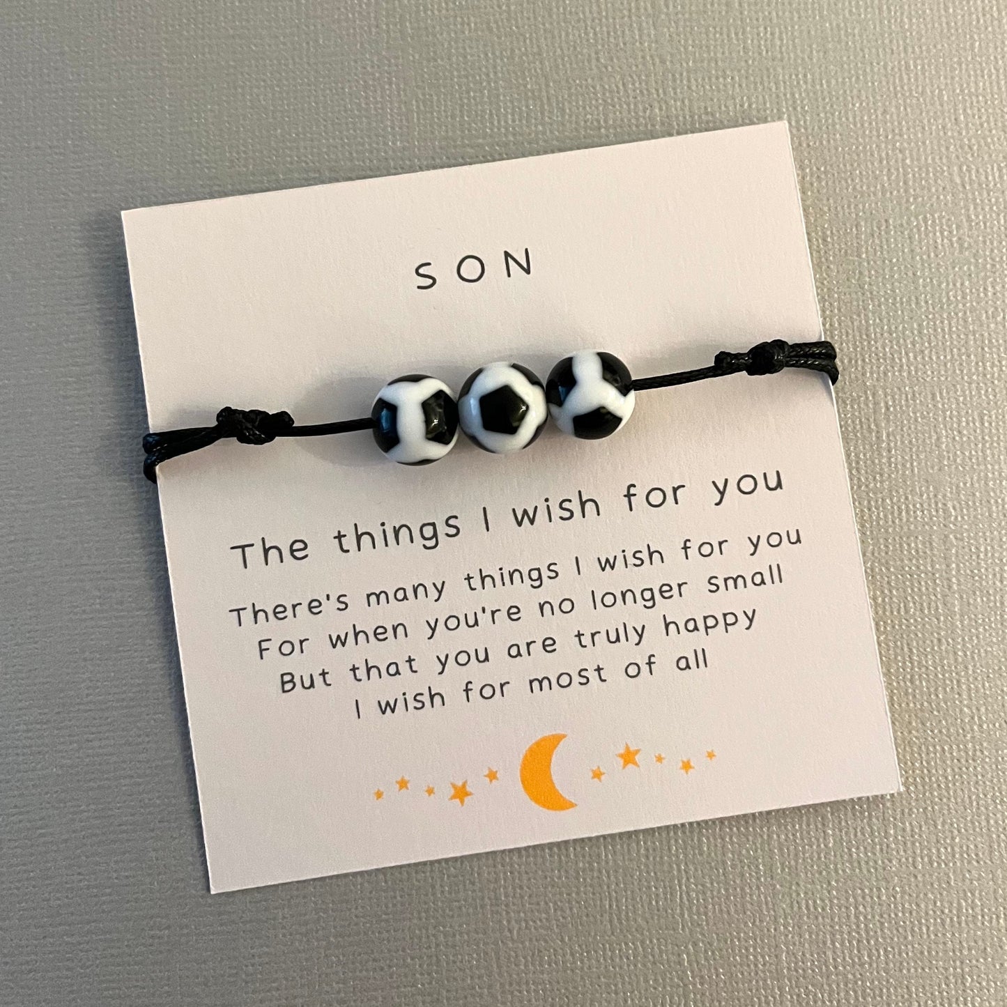 Son Football Bracelet and Poem Card