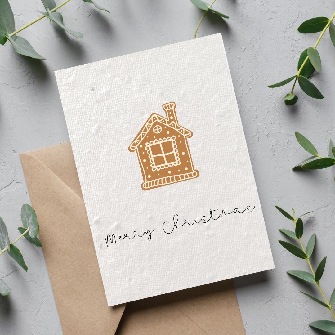 Christmas Gingerbread House Plantable Seeded Card