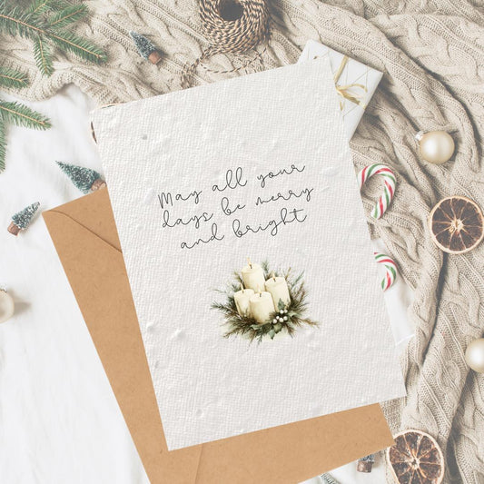 Merry & Bright Candles Plantable Seeded Card