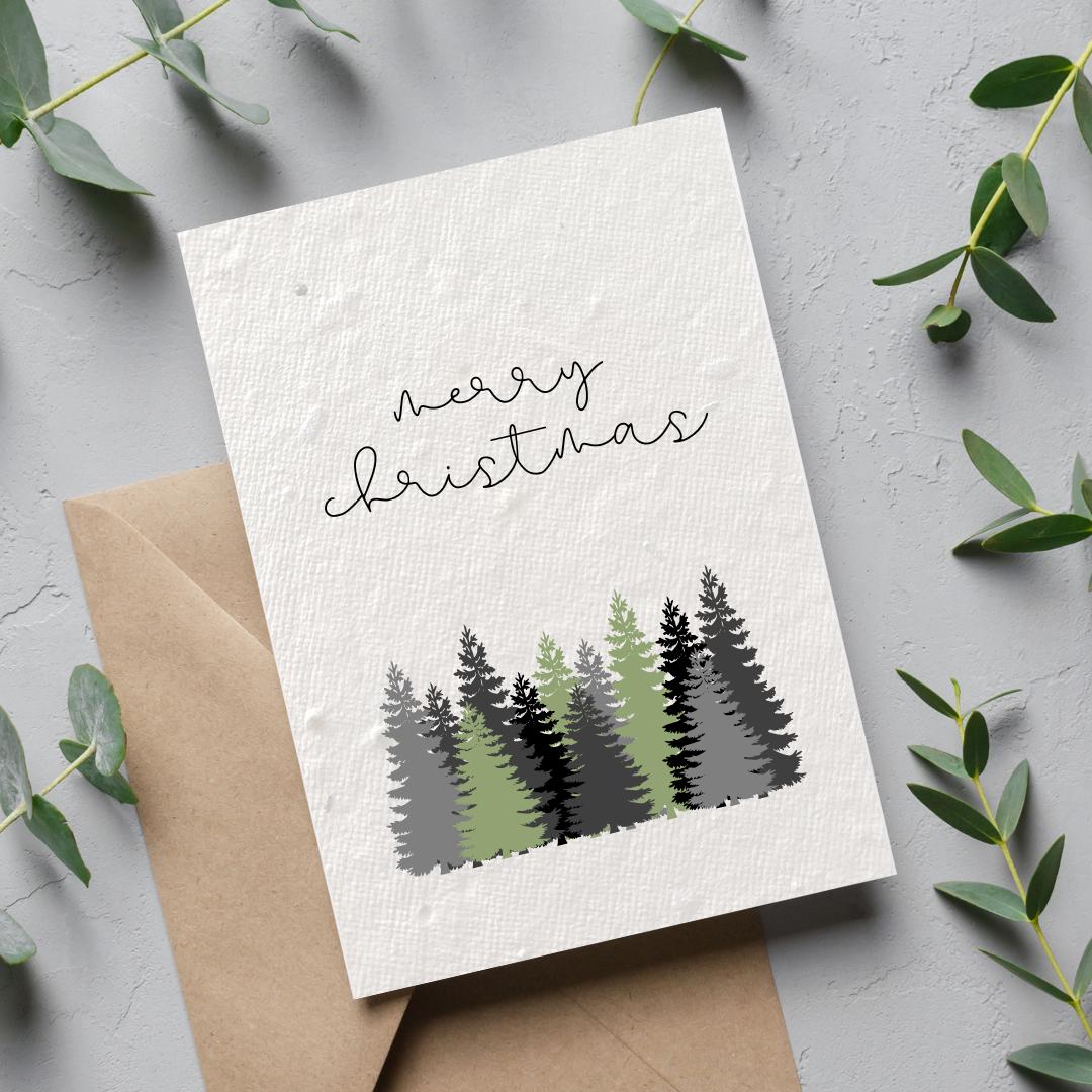 Christmas Trees Pack of 4 Wildflower Plantable Seeded Cards