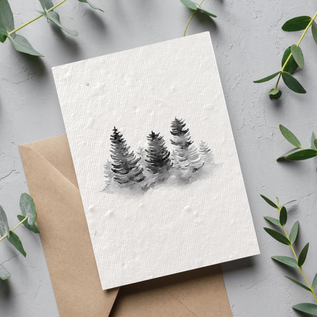 Christmas Trees Pack of 4 Wildflower Plantable Seeded Cards