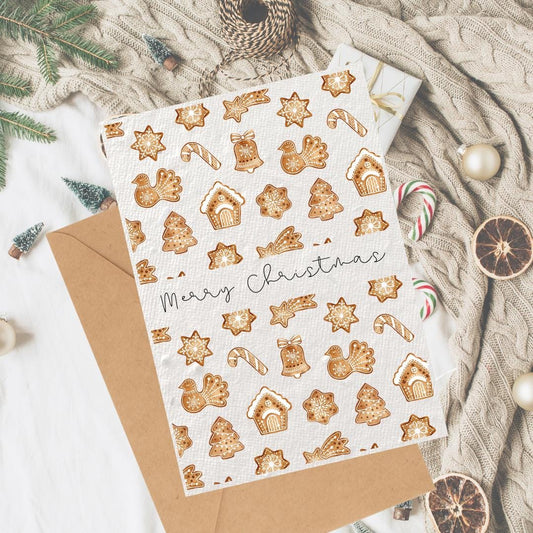 Gingerbread Merry Christmas Plantable Seeded Card