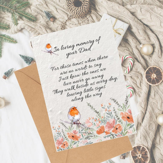 Sympathy Christmas Dad Plantable Seeded Card