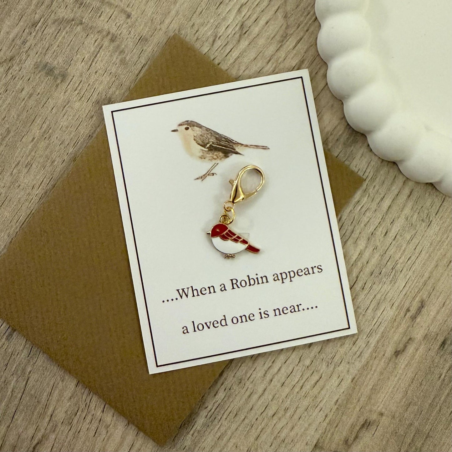 Sympathy Robin Poem Card & Charm