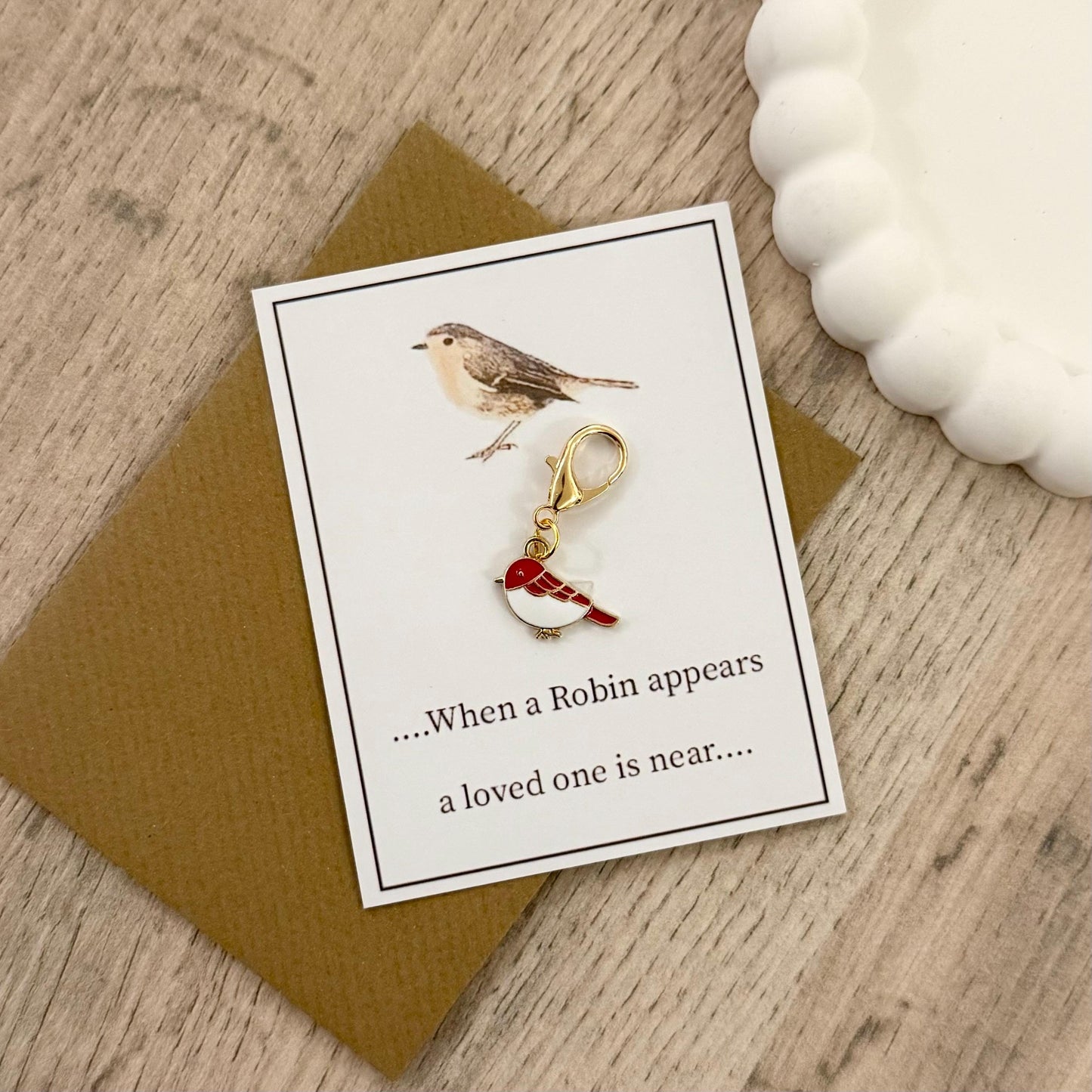 Sympathy Robin Poem Card & Charm