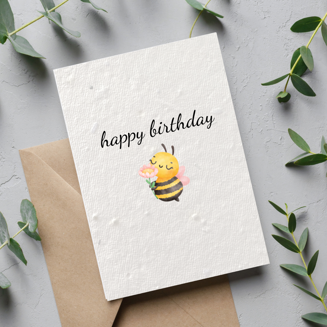 Bee Seeded Birthday Card
