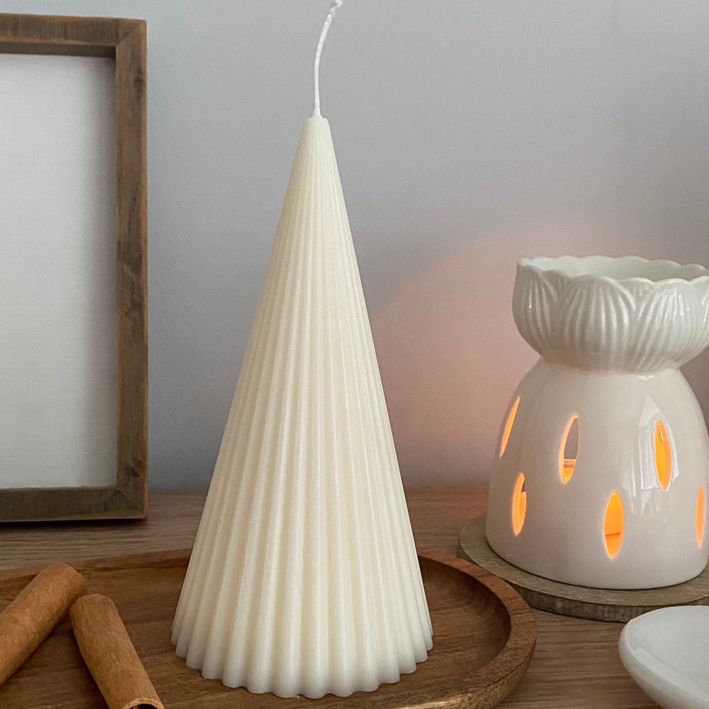 Thin Ribbed Soy Decorative Pillar Candle Collection