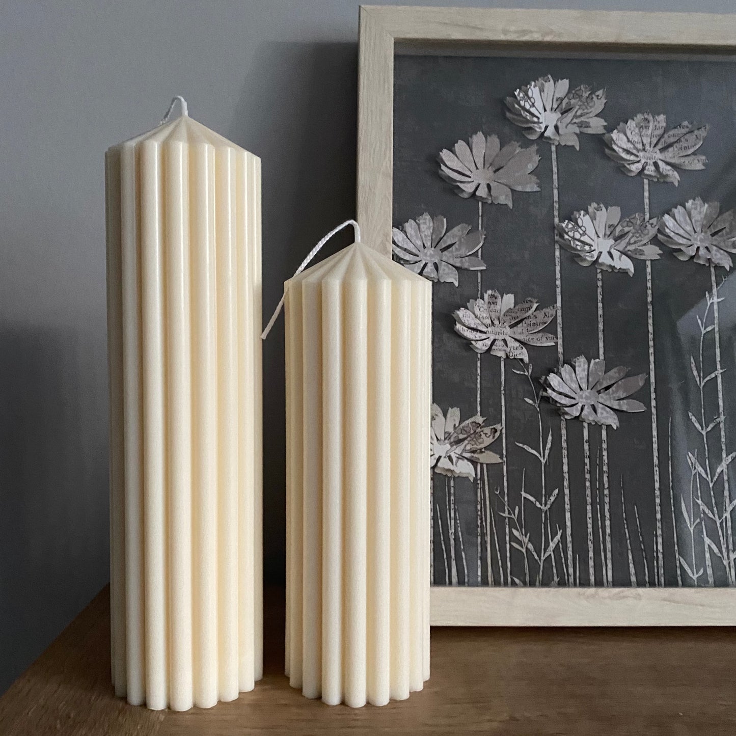 Chunky Ribbed Decorative Pillar Candles