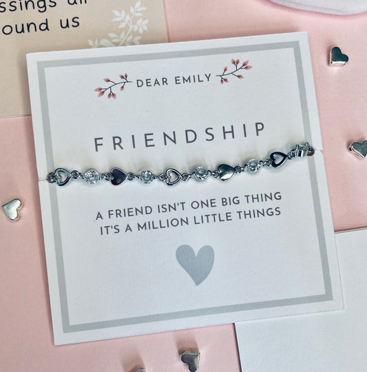 Friendship Poem Card & Heart~Sphere Bracelet