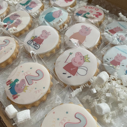 Peppa Pig cookie for a themed birthday party, 2nd birthday party peppa pig