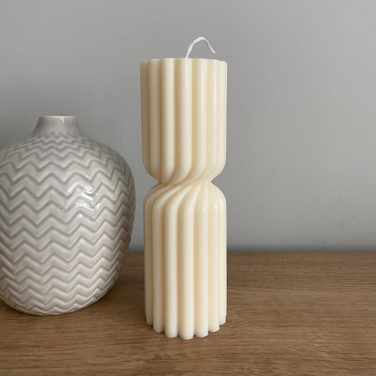 Chunky Ribbed Hourglass Candle